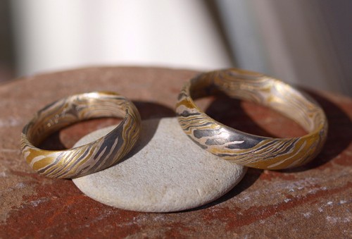 Trauringe mokume gane gold 900 - mokume,