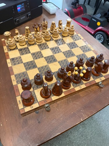 Antikes schachspiel holz - ,
