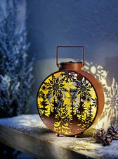 LED-Dekoleuchte "Winterwald" Deko Advent Dekoration Weihnachten aus Metall Braun