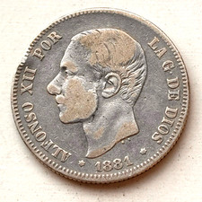 2 Pesetas 1881 Spanien 