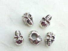 4x Beads Totenkopf Großloch