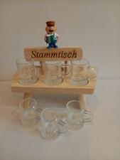 "Stammtisch Aufsteller Holz mit Engel Aloisius + Schnapsgläsern" Nr. 1444