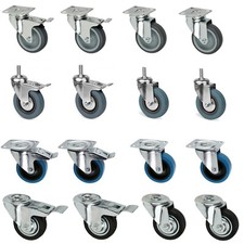 SET 4 Stück Transportrollen Laufrollen Möbelrollen Lenkrollen Rückenloch