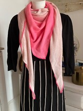 Kurt Kölln Zwillingsherz Wolle Dreieckstuch Schal mit Kaschmir  Pink Neu