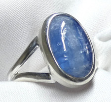 Ring 925 Silber Gr. 17,2 (54)  echter Kyanit Cabochon in intensivem Blau UNIKAT