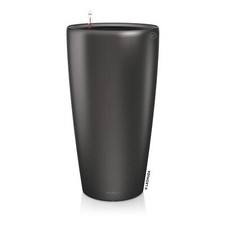 Lechuza Rondo 40 anthrazit metallic, AIO Komplettset Pflanzsäule Blumentopf 