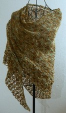 Tolles Dreiecks-/Schultertuch mit Lochmuster-Bordüre - Handgestricktes UNIKAT