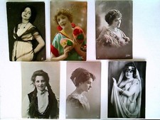 6x Frauen, Fotografien, 6 Künstler AK, 3x gelaufen 1906-1911, 2x geschrieben, 1x