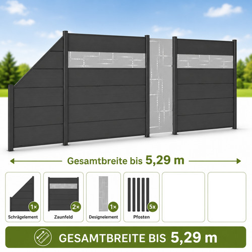 Wpc sichtschutzzaun anthrazit - wpc,