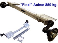 Anhängerachse - verstellbare Laufachse für Anhänger - Flexi-Achse 850 kg. 4*100