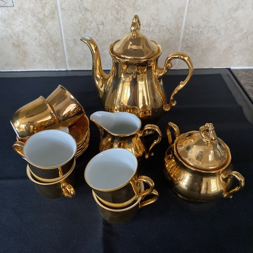 Vintage gold porzellan mokka - vintage,
