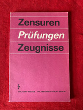Zensuren Prüfungen Zeugnisse Volk und Wissen Volkseigener Verlag Berlin
