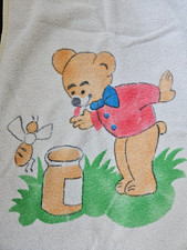 Kinderhandtuch mit Motiv Bär Vintage gebraucht Nostalgie 35 x 65 cm