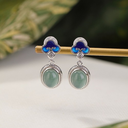 N02 ohrringe blaue wolke ovale - n02,