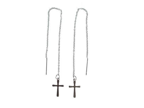 Kreuz ketten ohrringe - kreuz, ketten-ohrringe