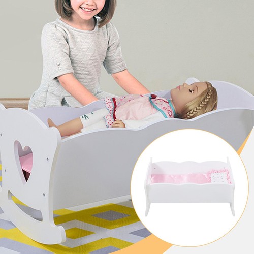 Puppenbett aus holz weiß - puppenbett,