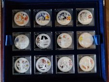 Peking 2008  Alle 12 x 10 Yuan  31,1g Silber 999  PP Farbe  OLYMPIA BEIJING