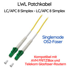LWL Glasfaserkabel FTTH Singlemode LC/APC auf LC/APC FritzBox Telekom OS2 Gelb