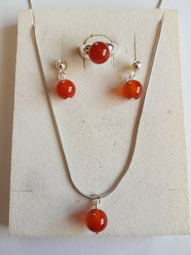 Modeschmuck set mit karneol - modeschmuck,