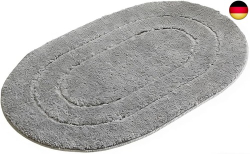 Badezimmerteppich grau oval - badezimmerteppich,