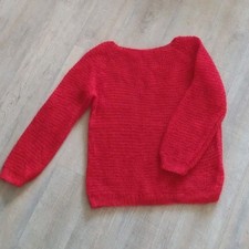 Pullover Handarbeit 100% Mohair Rot Damen 38-40 M- L