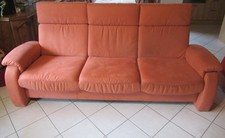 Dreiersofa/ Couch, terracottafarben, Hochlehner, Länge 222cm