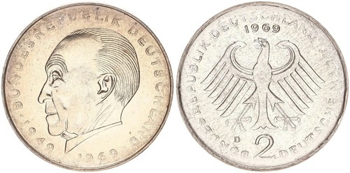 Brd 406 adenauer 1969 - dm, d