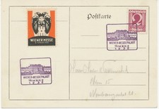 ÖSTERREICH SONDERSTEMPEL 1936 WIENER-MESSEPALAST 10.MÄRZ 1936 m seltene Vignette