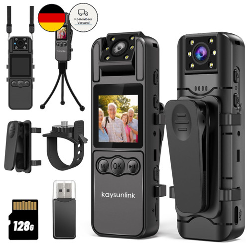 Körperkamera schwarz 128gb - körperkamera,