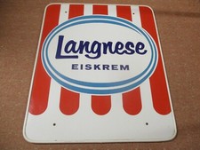 Langnese Eiskrem - Reklame , großes  Werbe - Schild  / Tafel  für Aufsteller