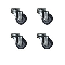 4 Stück 50 mm Apparaterollen Transportrollen Lenkrollen Möbelrollen Rückenloch A