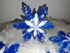 Weihnachtsdeko Sterne Epoxidharz Handarbeit blau weiß Glitzer 4er Set