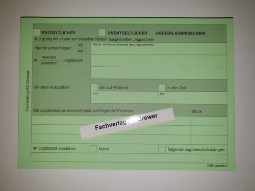 Stück begehungsschein - 20,