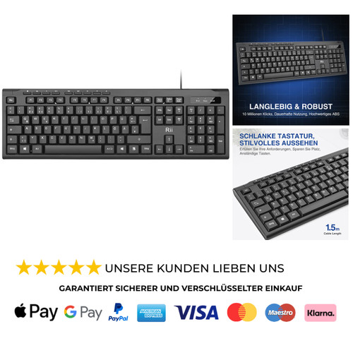 Rii tastatur kabelgebunden usb - kabelgebunden,