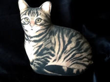 Adeline Halverson Katze schwerer Türstopper Türsack Türaufhalter Stoff Vintage