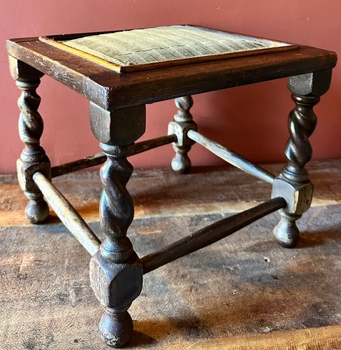 Antiker drehhocker eiche - drehhocker,