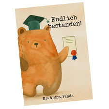 Postkarte Bär Prüfung Design