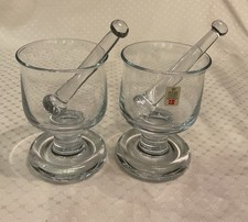 Holmegaard 2 x Grogglas Serie Globetrotter Michael Bang Design 1973 Denmark