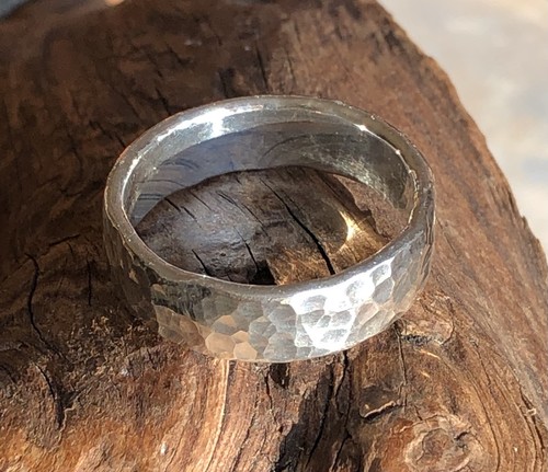 925 silber ring - ring, gehämmert