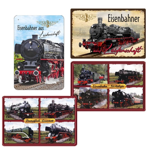 Blechschild eisenbahn zug - eisenbahn,