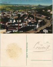 Ansichtskarte Rosswein/ Roßwein Fabriken Bahnstrecke 1912