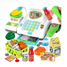 Kaufladen Spielzeug Kinder Rollenspiel Kasse mit Scanner Mikrofon