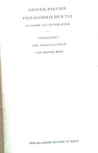 Philosophie der tat - :, ausw
