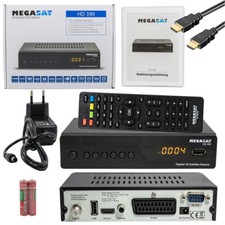HDTV Digital SAT Receiver MEGASAT HD 390 DVB-S2 1080p USB SCART HDMI Kabel Schwa
