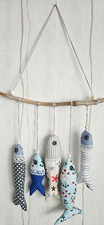 Mobile Fische aus Stoff Treibholz Geschenk Wand Fensterdeko marine