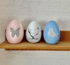 3er Set Osterdeko Ostereier 14 cm  Keramik Ostern