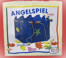 Spiel - Angelspiel - 1 Angel - Fische mit Magneten in einem Holzbecken - von Toy