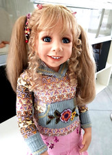 Künstlerpuppe Annika von Monika Levenig, 102 cm + Zertifikat Lim. 350, Rarität!