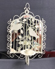 Wandkerzenhalter mit Spiegel Kerzenhalter Kerzenleuchter Metall Shabby