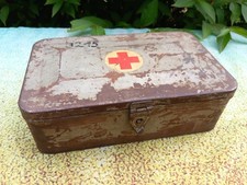 Alter Sanikasten Blech Verbandskasten  Oldtimer Wk2 Rot Kreuz Dachbodenfund 